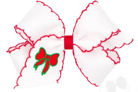 Christmas Bow Embroidered Bow