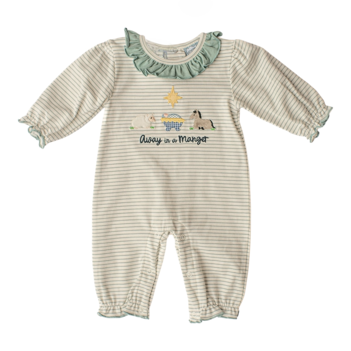Three Sisters Away in a Manger Girl Romper