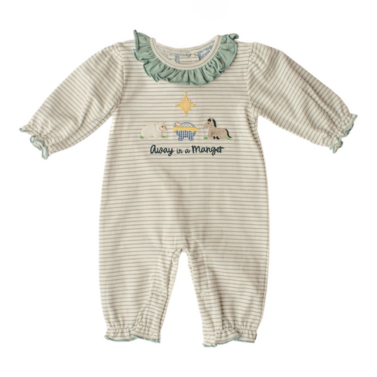 Three Sisters Away in a Manger Girl Romper