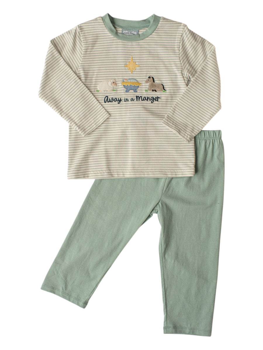 Three Sisters Away in a Manger Pant Set