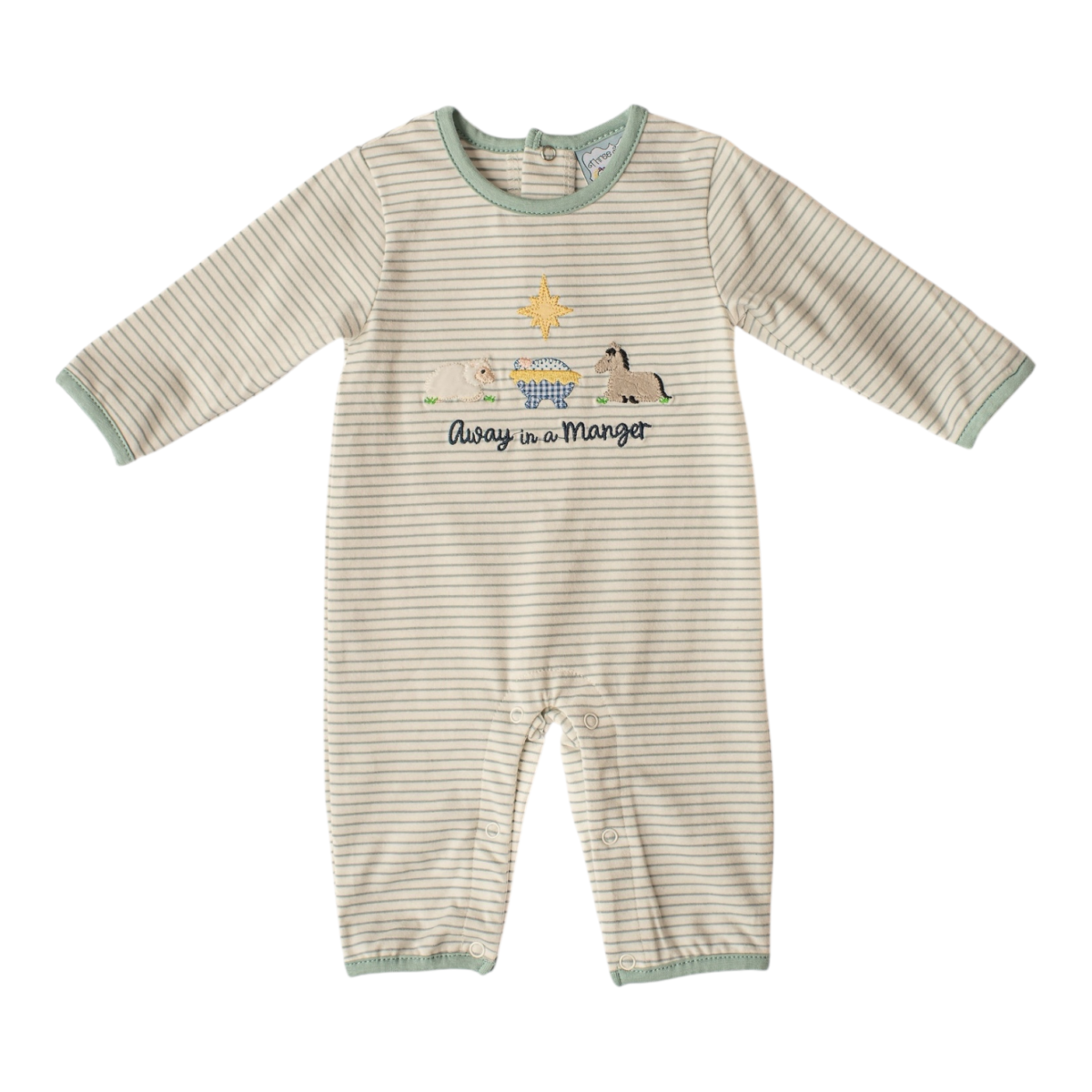 Three Sisters Away in a Manger Boy Romper