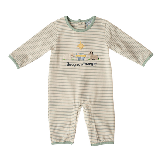 Three Sisters Away in a Manger Boy Romper