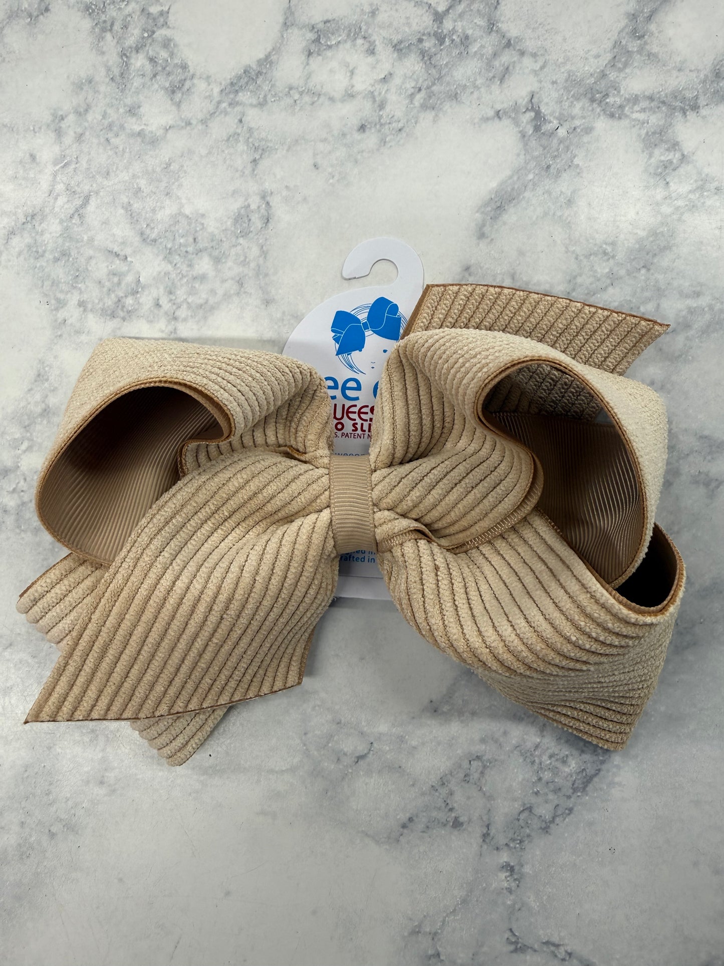 Wee Ones Tan Corduroy Bow