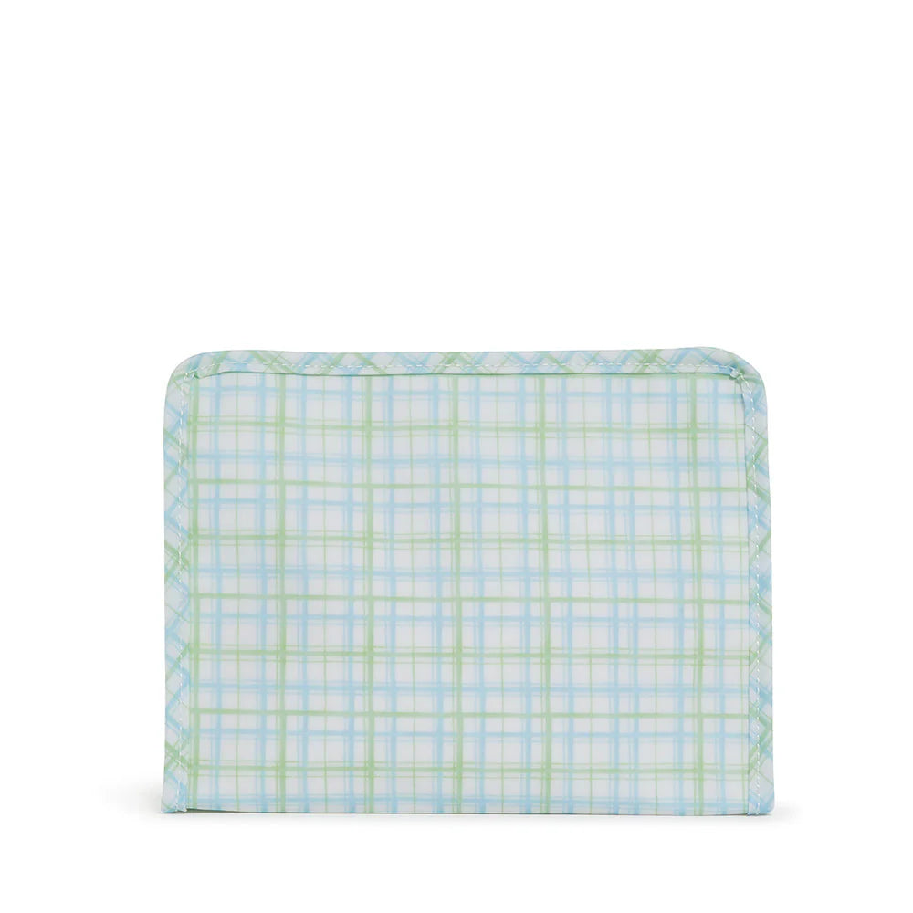 TRVL Roadie Medium Zip Pouch Classic Plaid Green