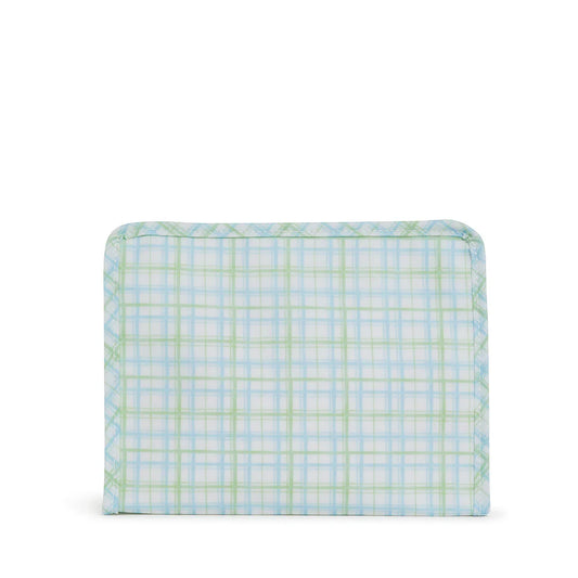 TRVL Roadie Medium Zip Pouch Classic Plaid Green
