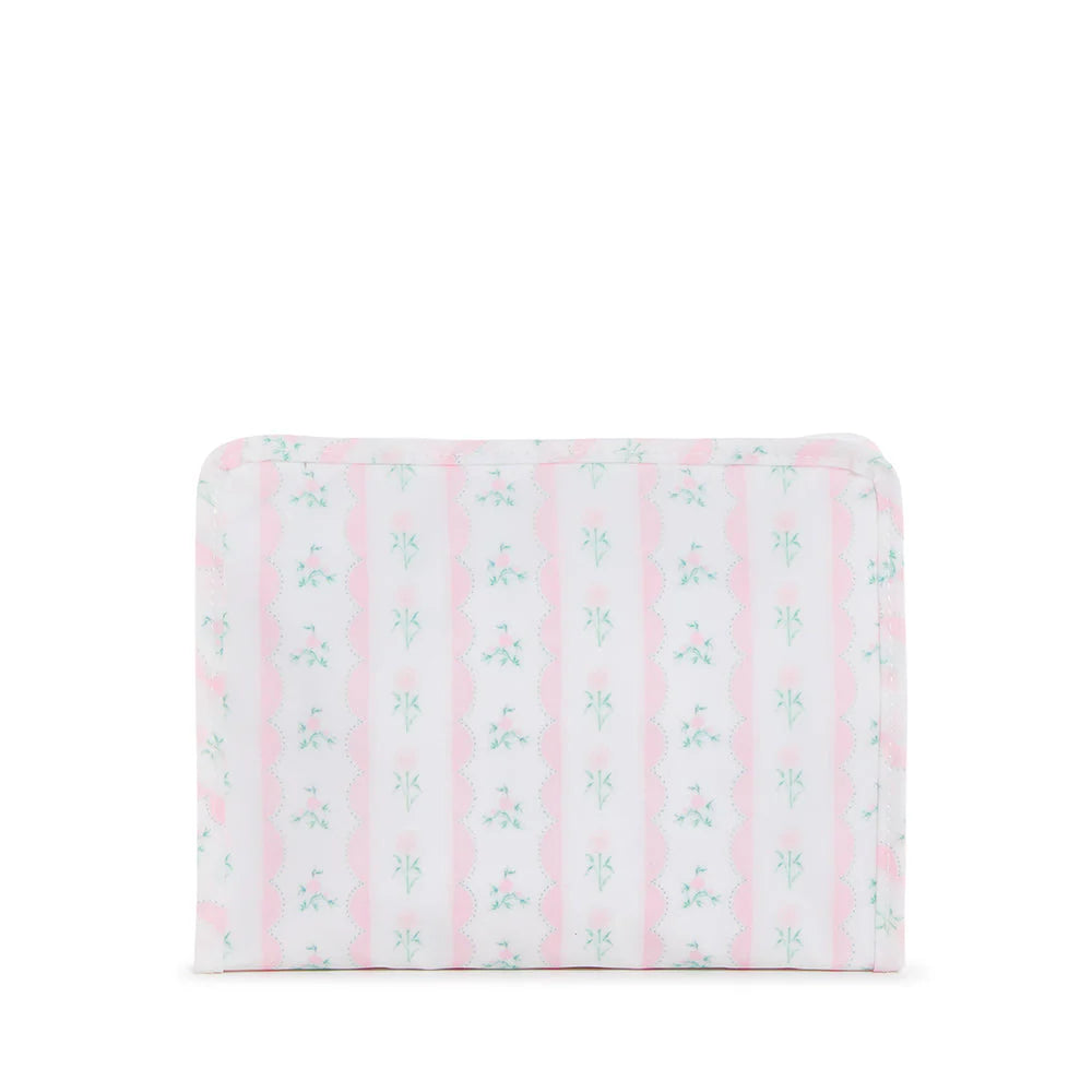 TRVL Roadie Medium Zip Pouch Ribbon Floral Pink