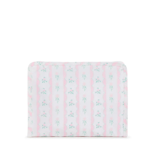 TRVL Roadie Medium Zip Pouch Ribbon Floral Pink