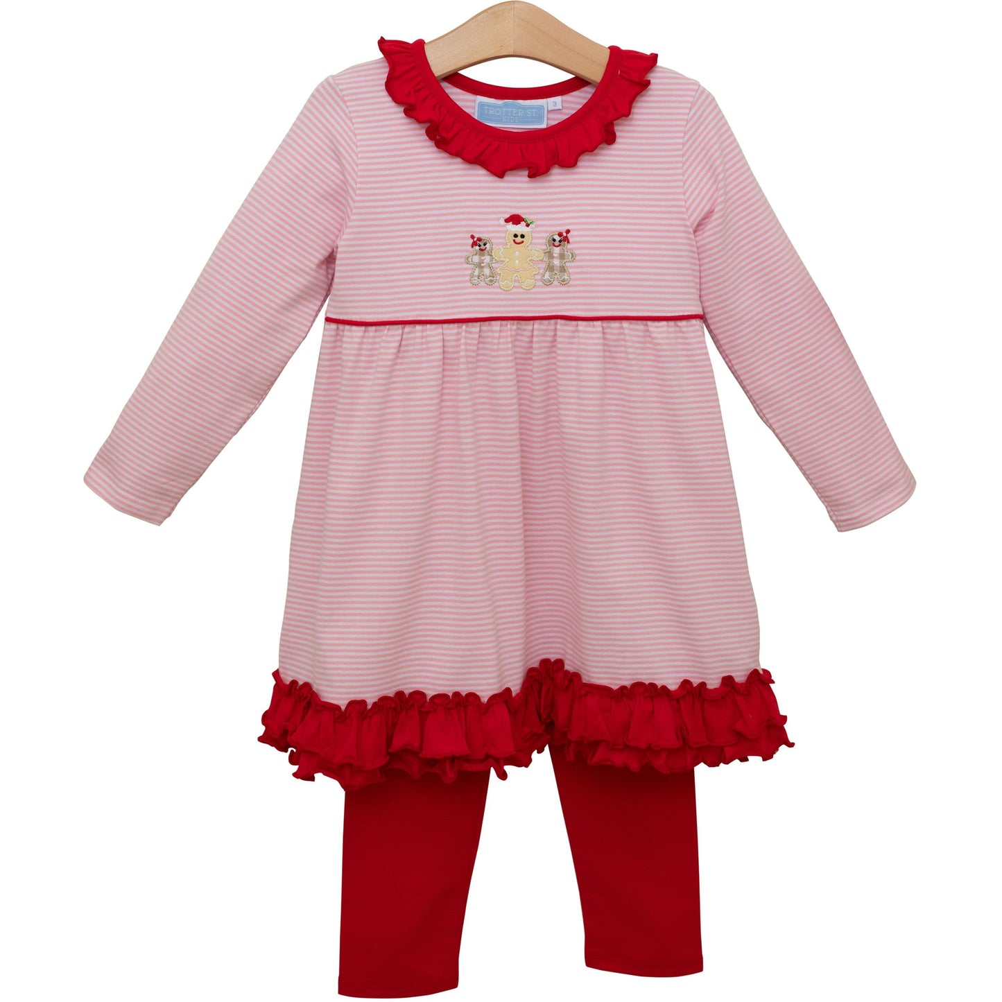 Trotter Street Gingerbread Ruffle Pants Set