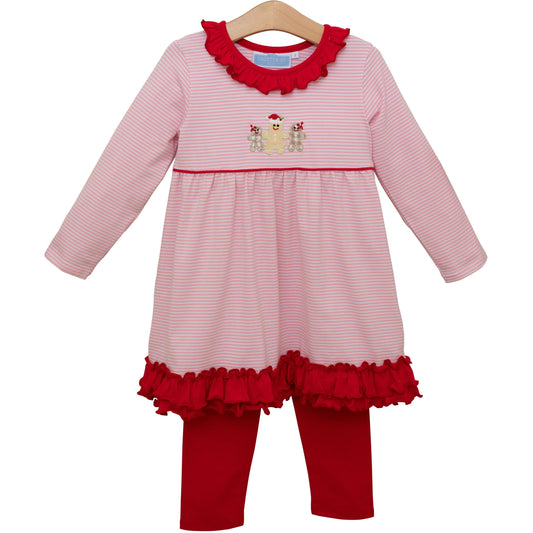 Trotter Street Gingerbread Ruffle Pants Set