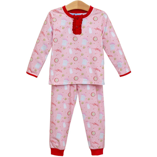 Trotter Street Milk & Cookies Ruffle Lounge Set