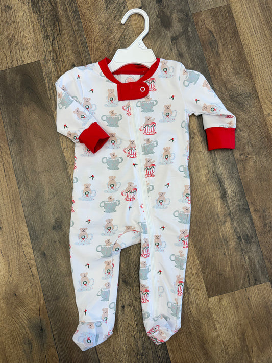 Cypress Row Teddy Bear Footie PJ