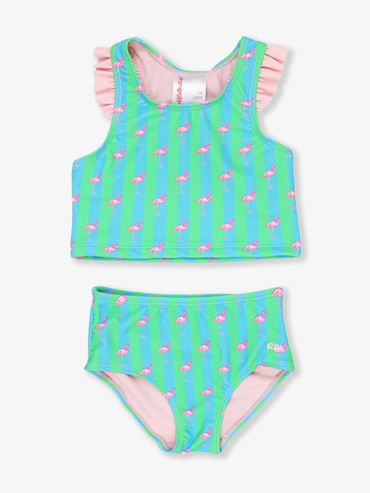 Ruffle Butts Neon Flamingo Flutter Tankini