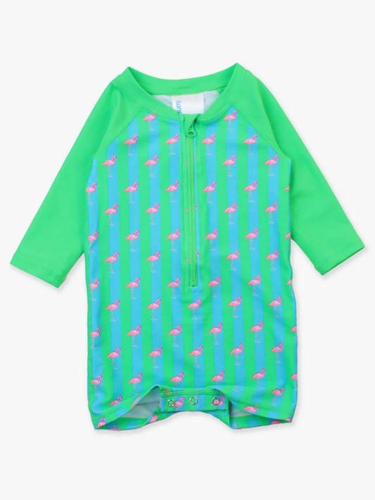 Rugged Butts Neon Flamingo Boy Rash Guard