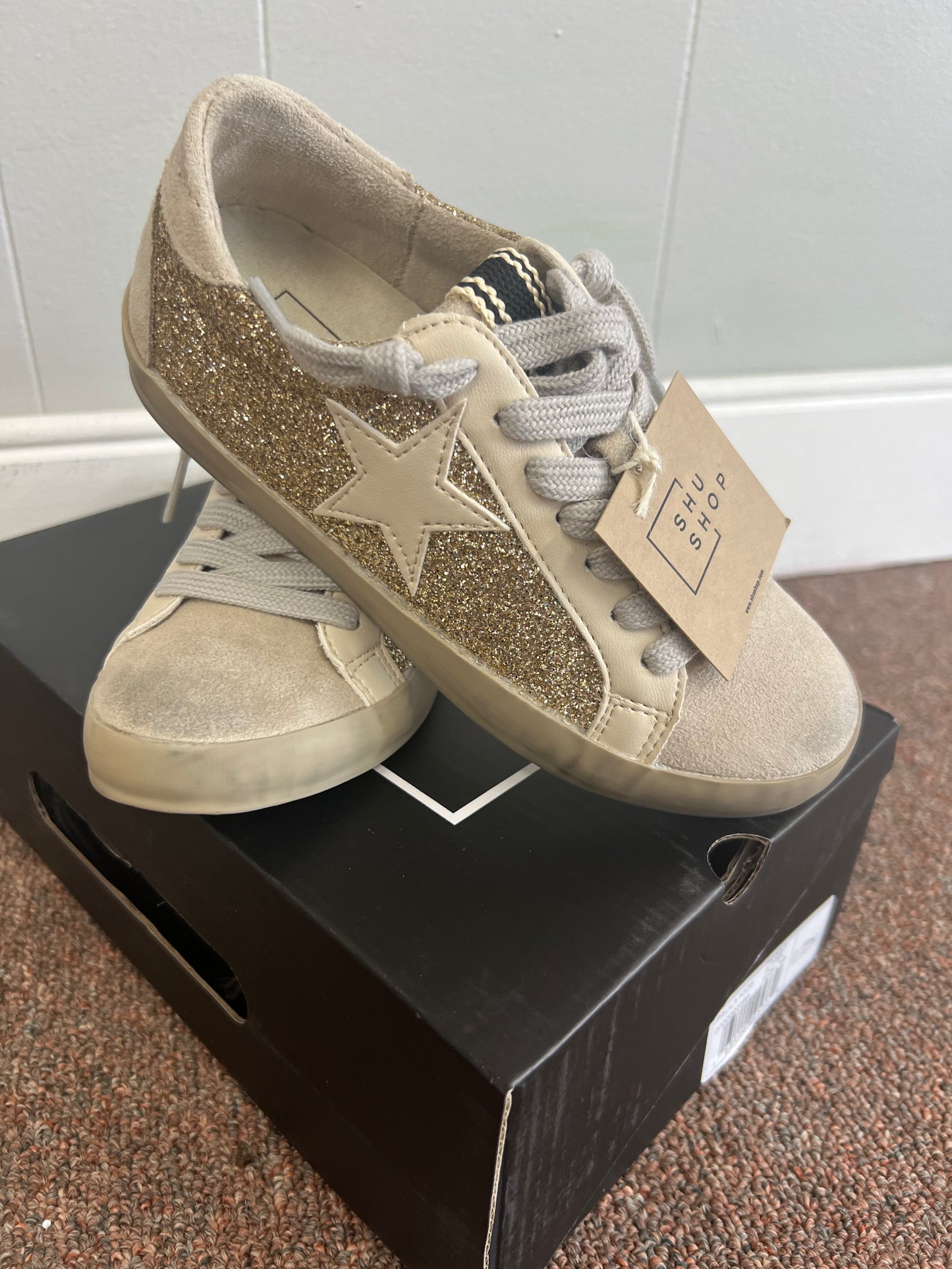 Shu Shop Gold Glitter Sneaker