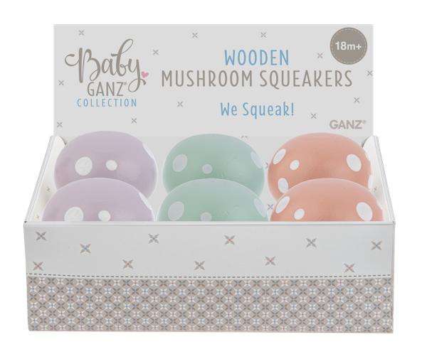 Wooden mushroom squeakers