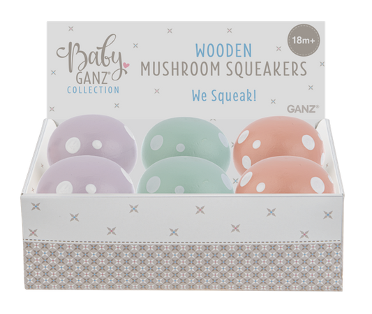 Wooden mushroom squeakers