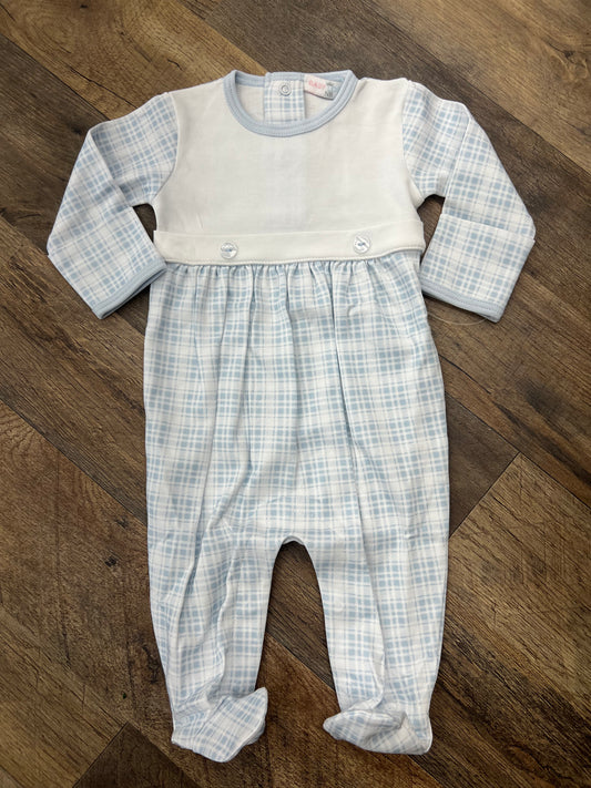 Baby Loren Casey Blue Plaid Footie