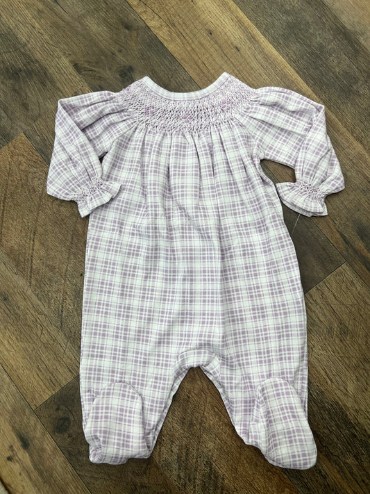Baby Loren Paisley Purple Plaid Footie