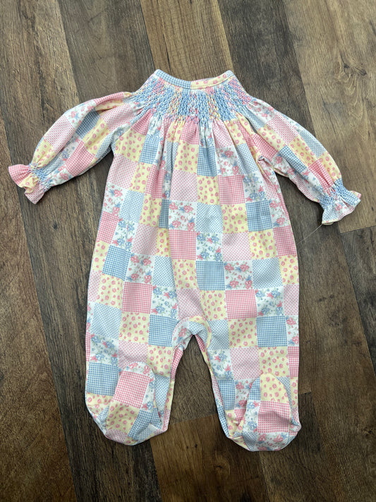 Baby Loren Petal and Patches Smocked Footie