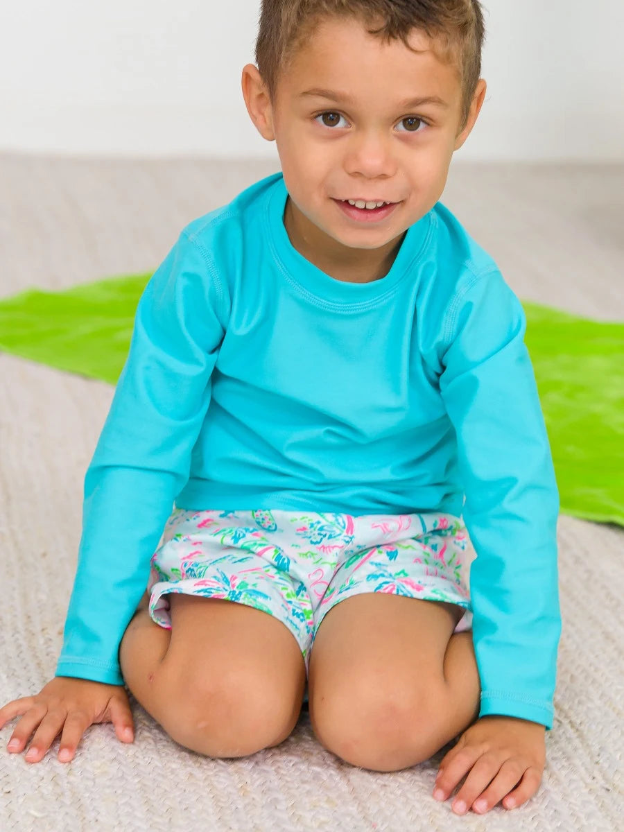 Rugged Butts Bright Aqua Rash Guard