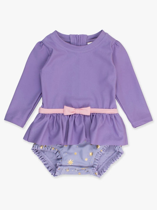 Ruffle Butts Tower Princess Long Sleeve Swim