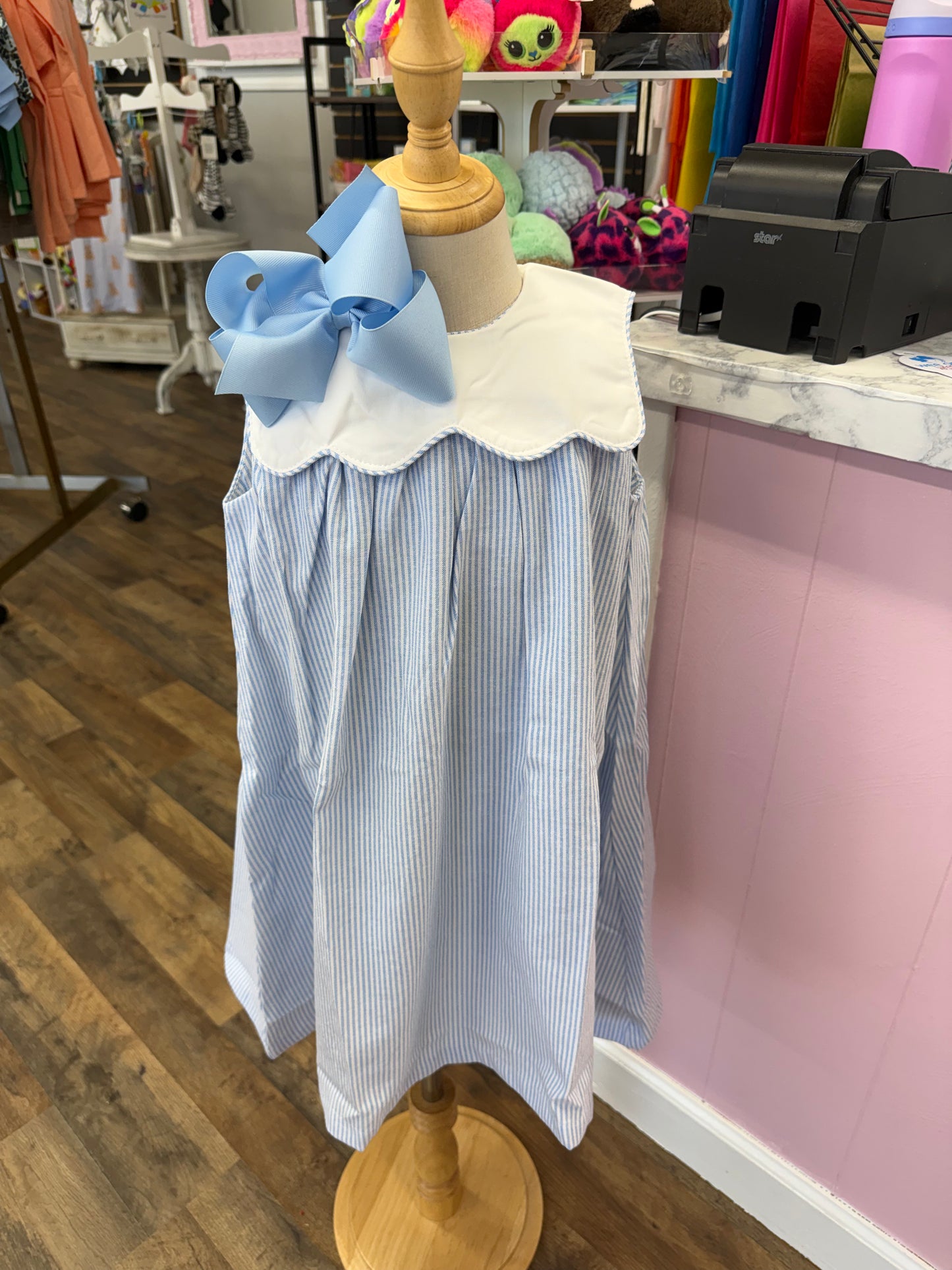 Ishtex Blue Stripe Poplin Dress