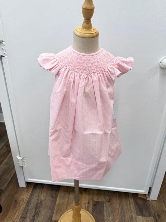 Sweet Dreams Pink Polka Dot Smocked Dress