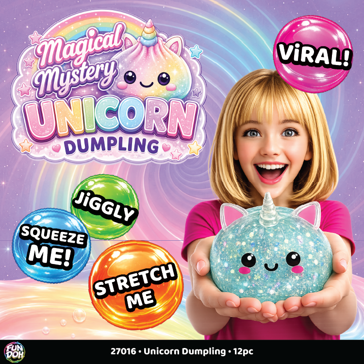 Fun Doh Unicorn Mystery Dumpling Squishy Toy - 12/Display: Wholesale Price