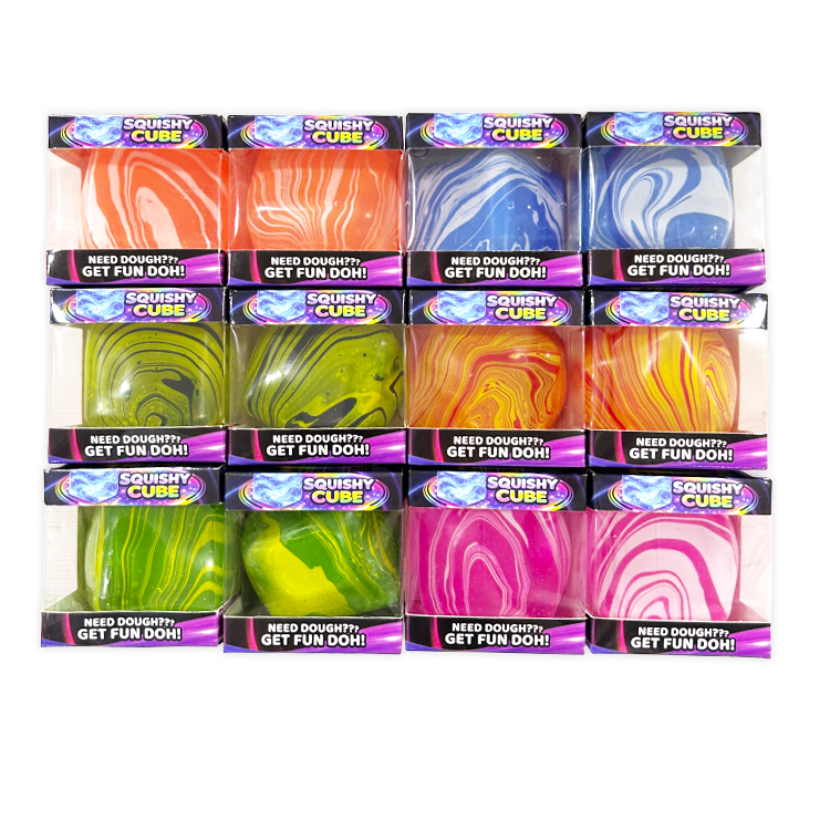 Fun Doh Swirl Squishy Cubes Viral Assortment - 12/Display: Wholesale Price