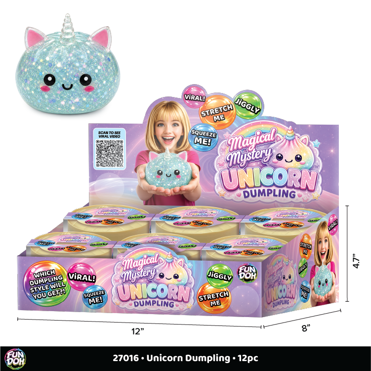 Fun Doh Unicorn Mystery Dumpling Squishy Toy - 12/Display: Wholesale Price